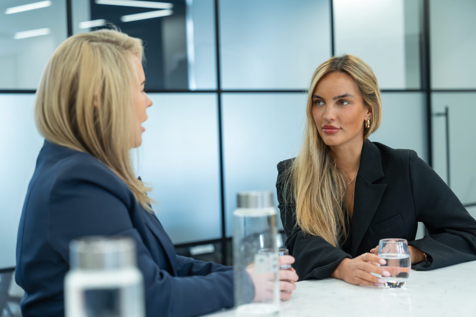 Two employees in disussion