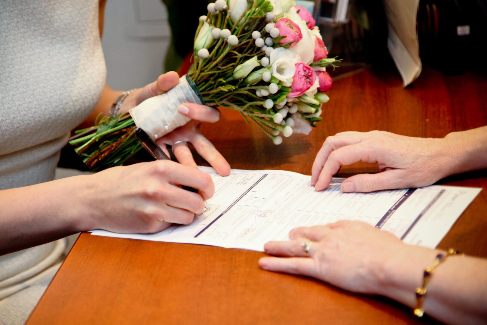 Civil Partnership Signing the Marriage Certificate