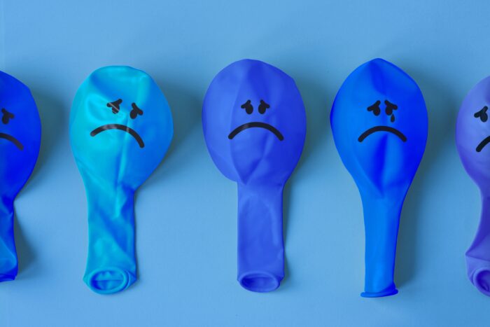 Blue Monday deflated baloons